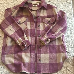 Purple and tan shacket